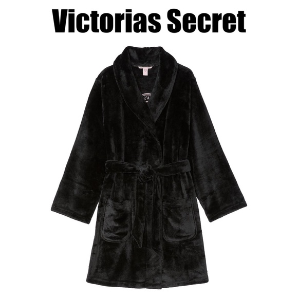 Victoria's Secret Other - New Victoria’s Secret Black Short Cozy Robe Size M/L